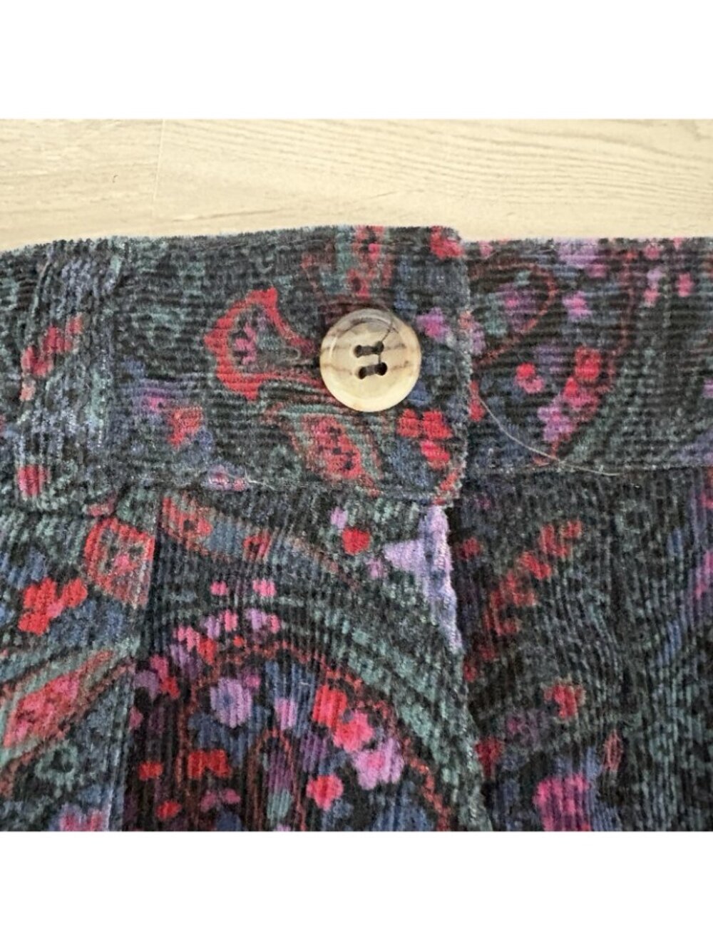 L.L.Bean Paisley Corduroy Pleated Midi Skirt - Picture 2 of 15